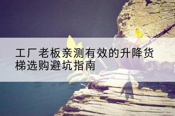 金溪升降货梯怎么选-工厂老板亲测有效的升降货梯选购避坑指南