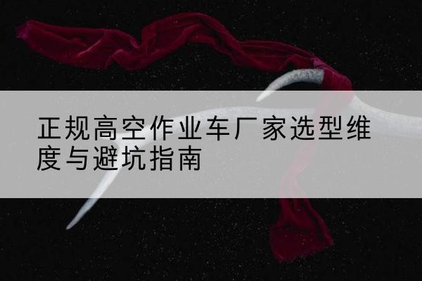 金溪高空作业车厂家-正规选型维度与避坑指南
